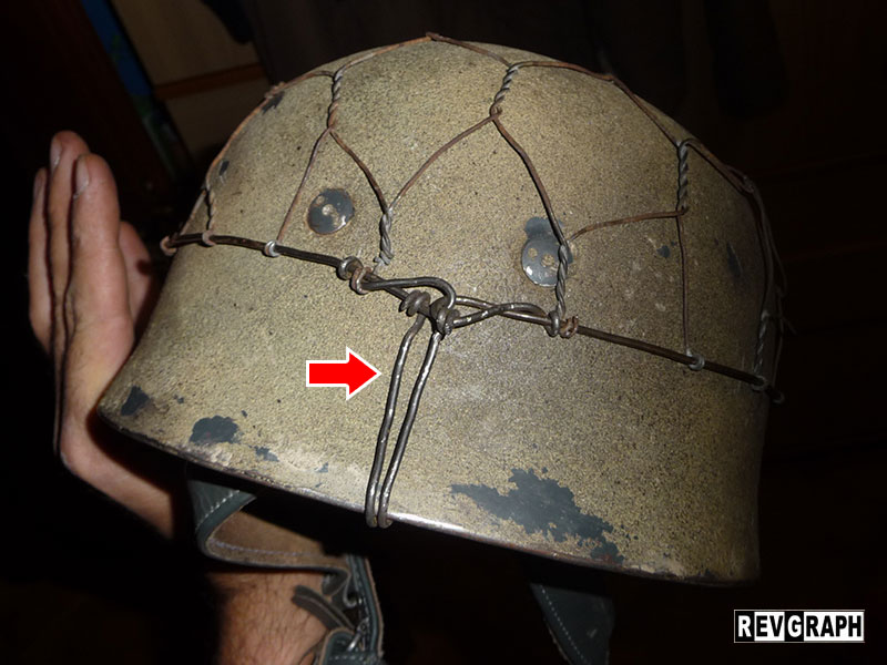 chicken wire net paratrooper German helmet rete elmetto tedesco paracadutista M38 WW2 image
